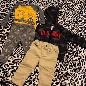 Pj’s , hoodie , and khaki pants!